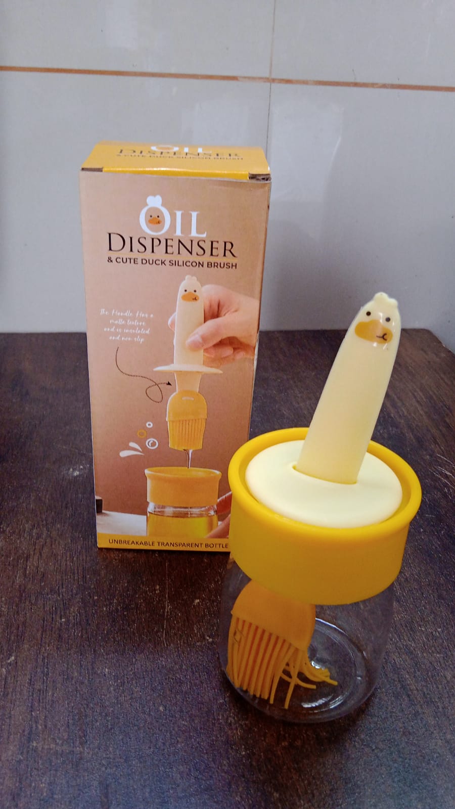 Plastic 2 in 1 Oil Dispenser Bottle with Silicone Basting Brush (1 Set) Plastic 2 in 1 Oil Dispenser Bottle with Silicone Basting Brush (1 Set)